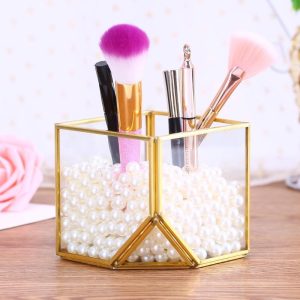 Glazen Make-up Kwastenhouder
