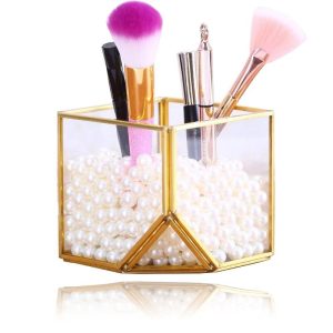 Glazen Make-up Kwastenhouder