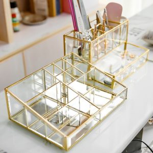 Glazen Spiegel Make-up Organizer
