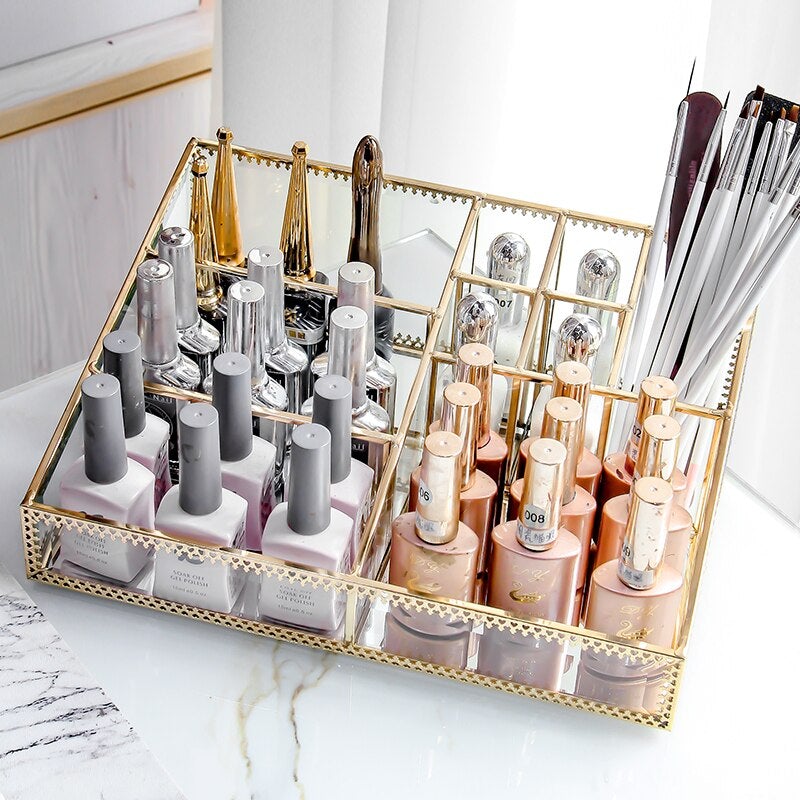 Glazen Spiegel Make-up Organizer