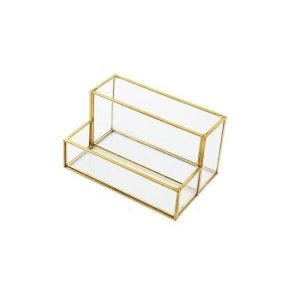 Gouden Glazen Make-up Organizer