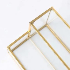 Gouden Glazen Make-up Organizer