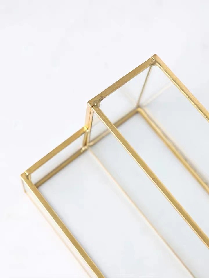 Gouden Glazen Make-up Organizer
