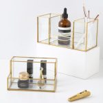 Gouden Glazen Make-up Organizer