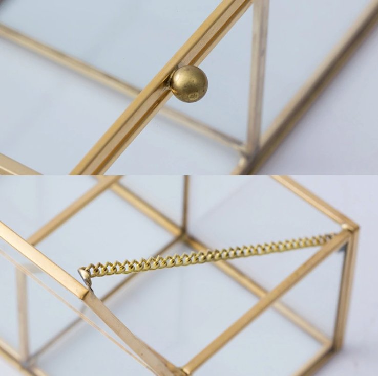 Gouden Make-up Organizer met 3 Vakjes