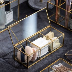 Gouden Make-up Organizer met 3 Vakjes