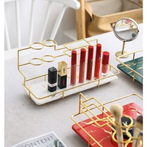 Gouden Marmeren Make-up Organizer