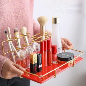 Gouden Marmeren Make-up Organizer