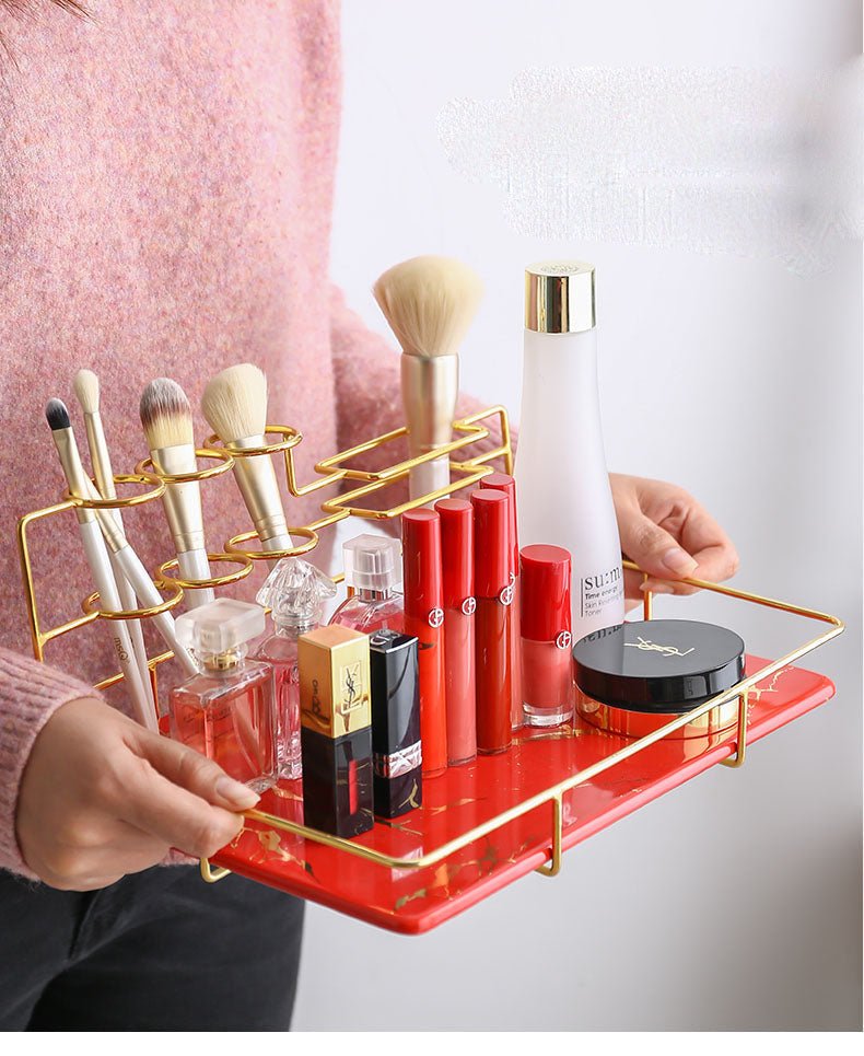 Gouden Marmeren Make-up Organizer