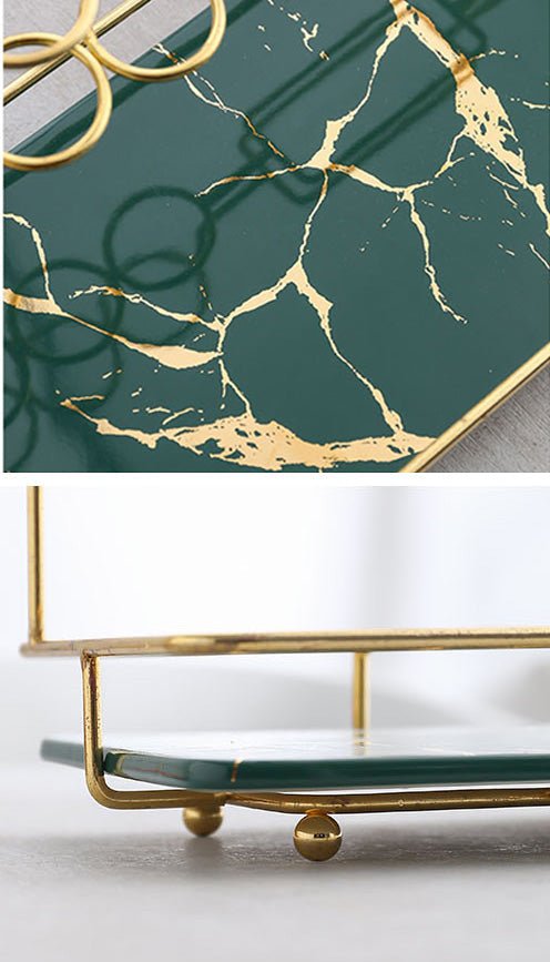 Gouden Marmeren Make-up Organizer