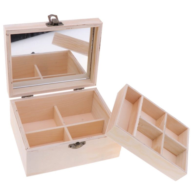 Houten make-up organizer