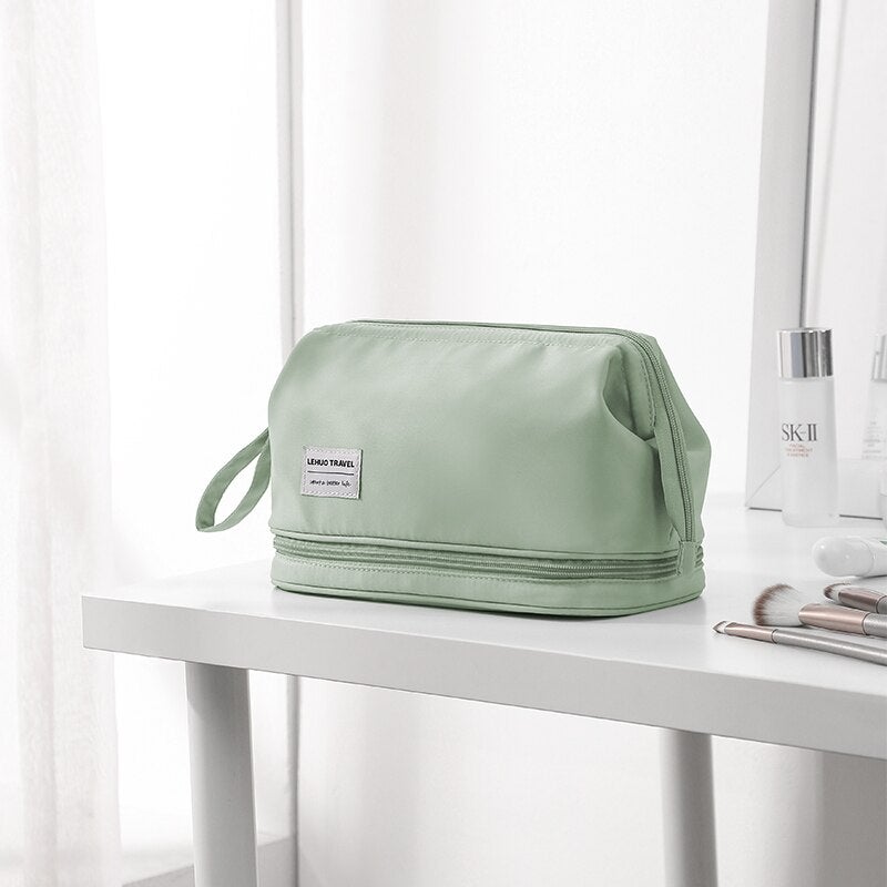 Make-uptas met Grote Opening en Dubbel Compartiment