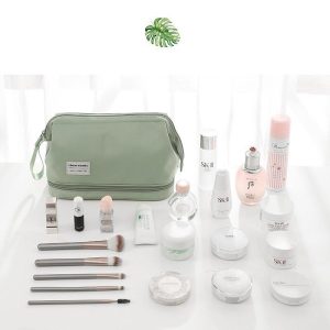 Make-uptas met Grote Opening en Dubbel Compartiment