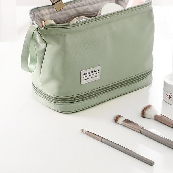 Make-uptas met Grote Opening en Dubbel Compartiment