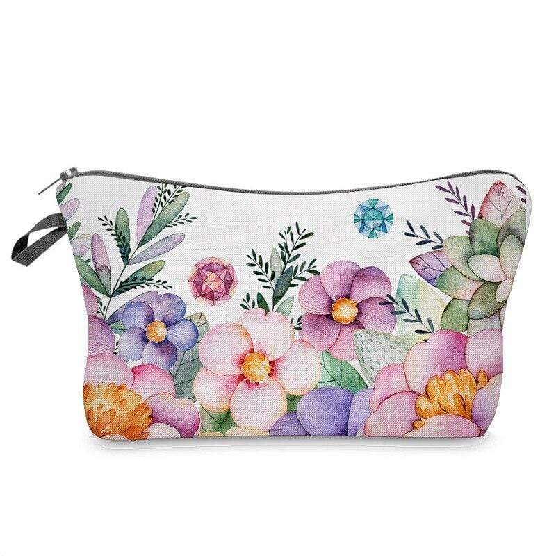 Stralende Bloemige Make-up Tas