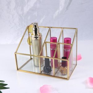 Transparante Gouden Make-up Organizer