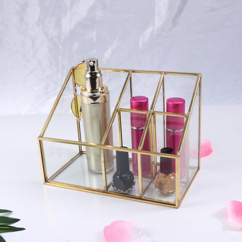 Transparante Gouden Make-up Organizer