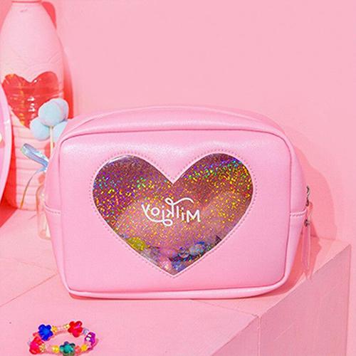 Transparante Hartvormige Make-uptas