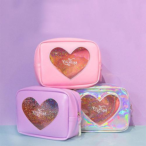 Transparante Hartvormige Make-uptas