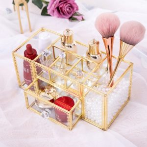 Vintage Glazen Make-up Organizer