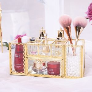 Vintage Glazen Make-up Organizer